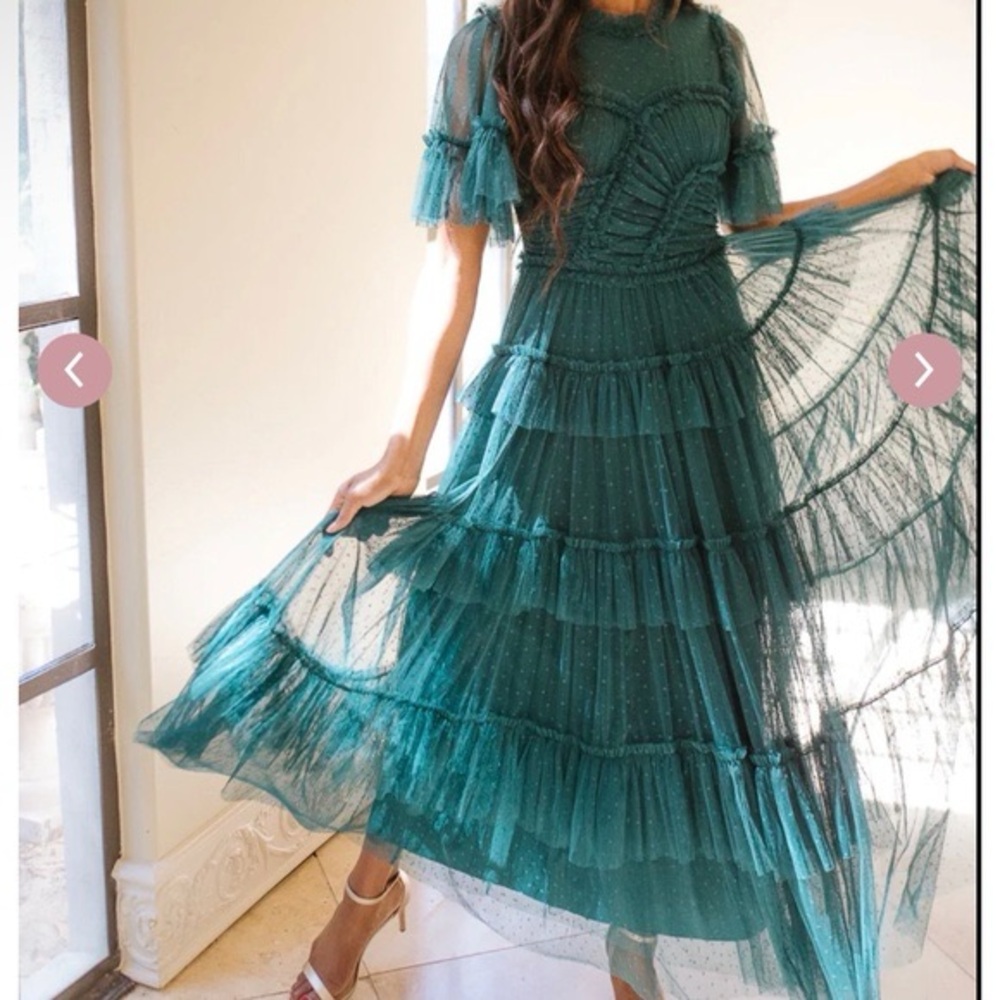 Whimsical Dress in Emerald in Medium
